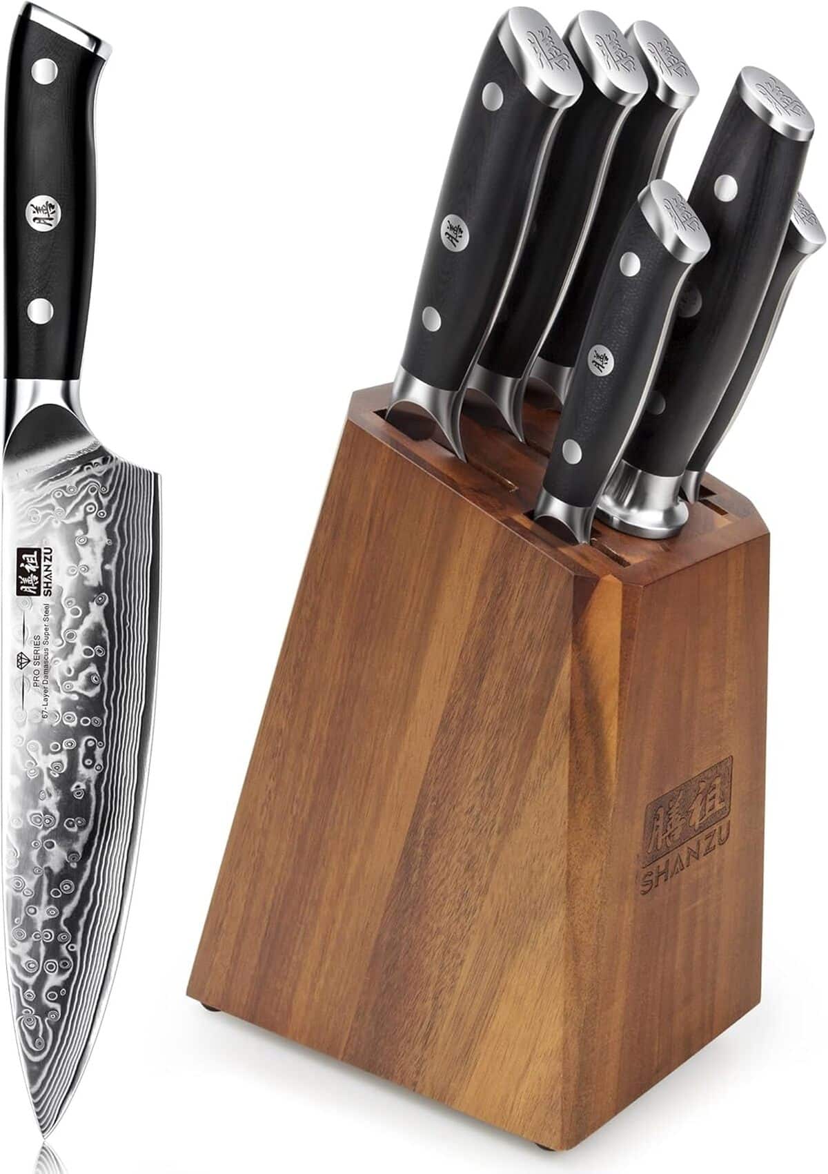 Test du bloc de couteaux de cuisine Damas Shan Zu PRO Series : précision et élégance