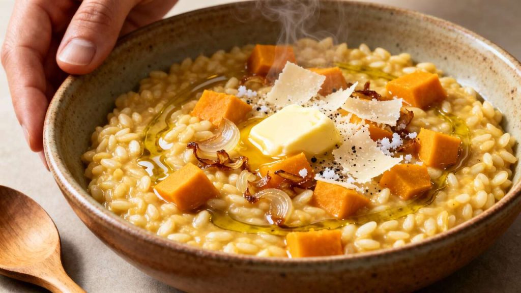 Risotto crémeux au potimarron et Pecorino