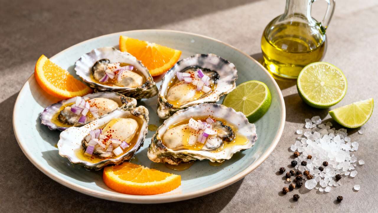 Huîtres au Vinaigre de Miel, échalote et Agrumes : recette Gourmande