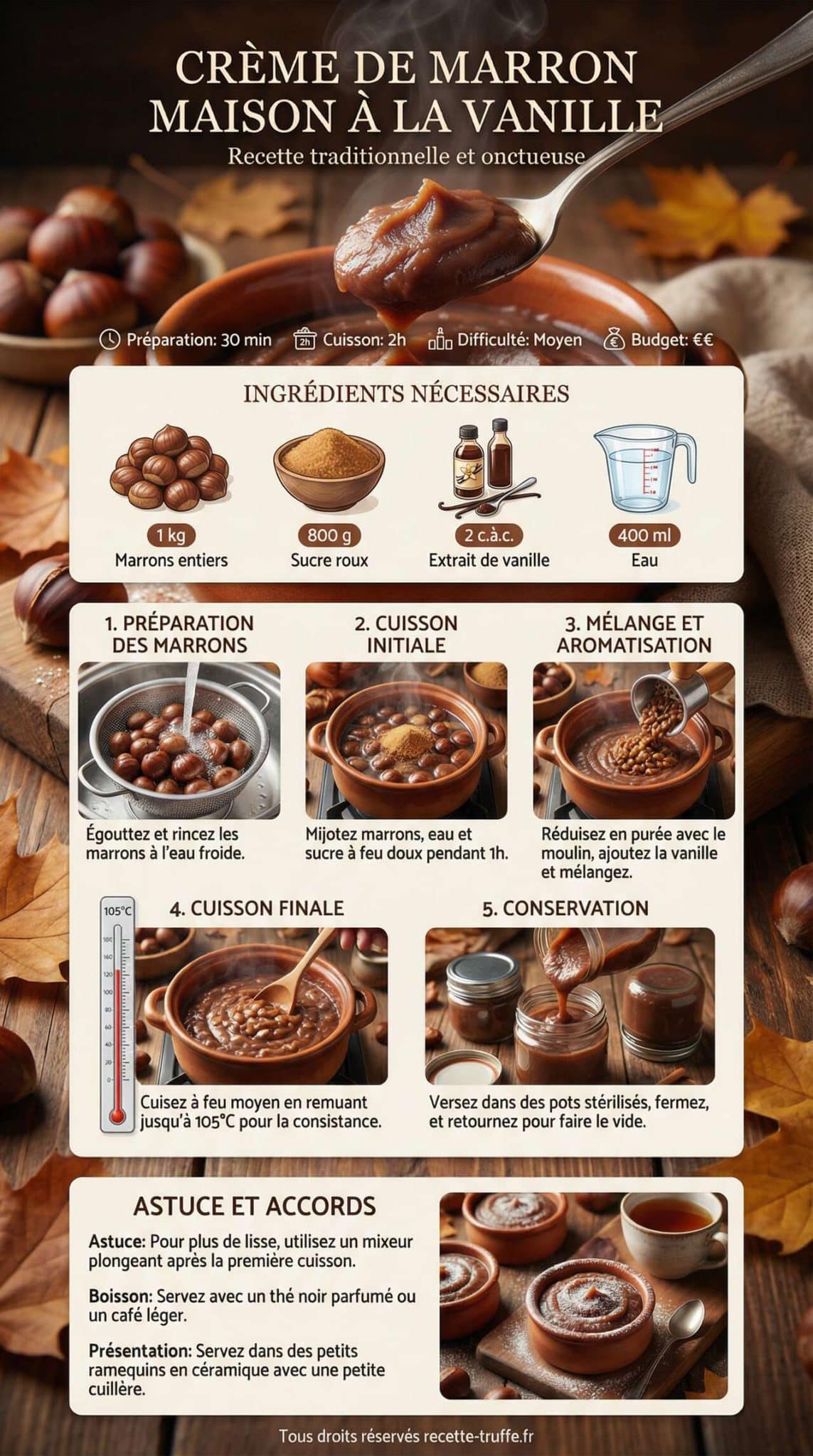 Fiche recette Crème de marron maison à la vanille Fiche recette Crème de marron maison à la vanille