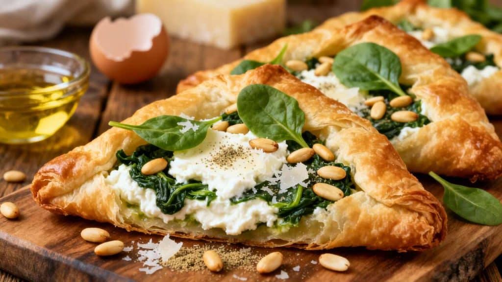 Chaussons ricotta, épinards et pignons : recette gourmande