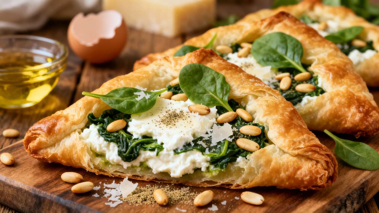 Chaussons ricotta, épinards et pignons : recette gourmande