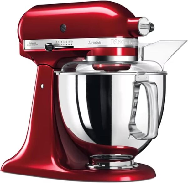 KitchenAid Robot Pâtissier - Artisan - Robot cuisine multifonctions à tête inclinable - Batteur avec 5 accessoires et 2 bols inox de 4,8 et 3 L - Pomme d'amour