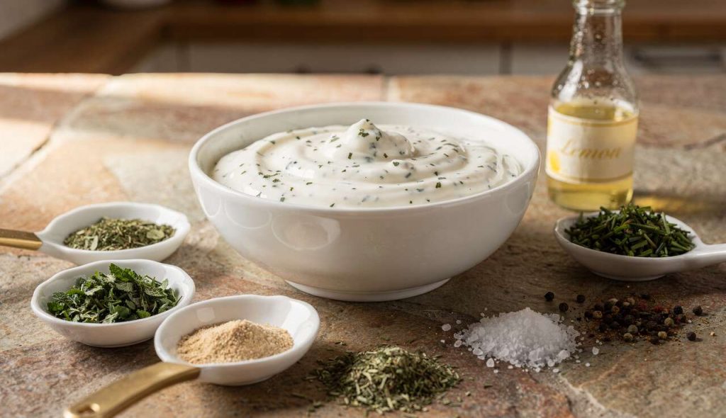Sauce Yaourt aux Herbes : persil, menthe et Ciboulette