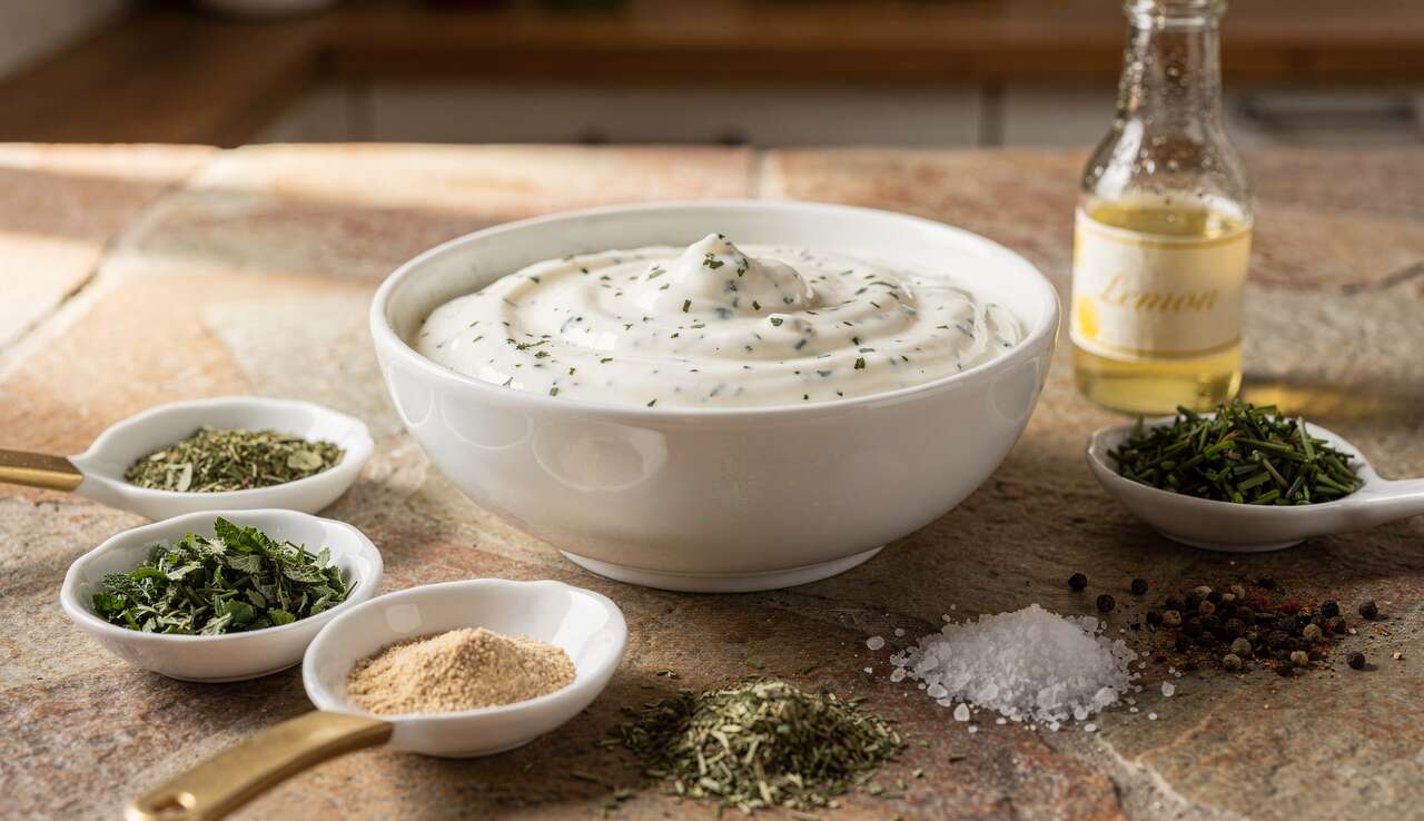 Sauce Yaourt aux Herbes : persil, menthe et Ciboulette