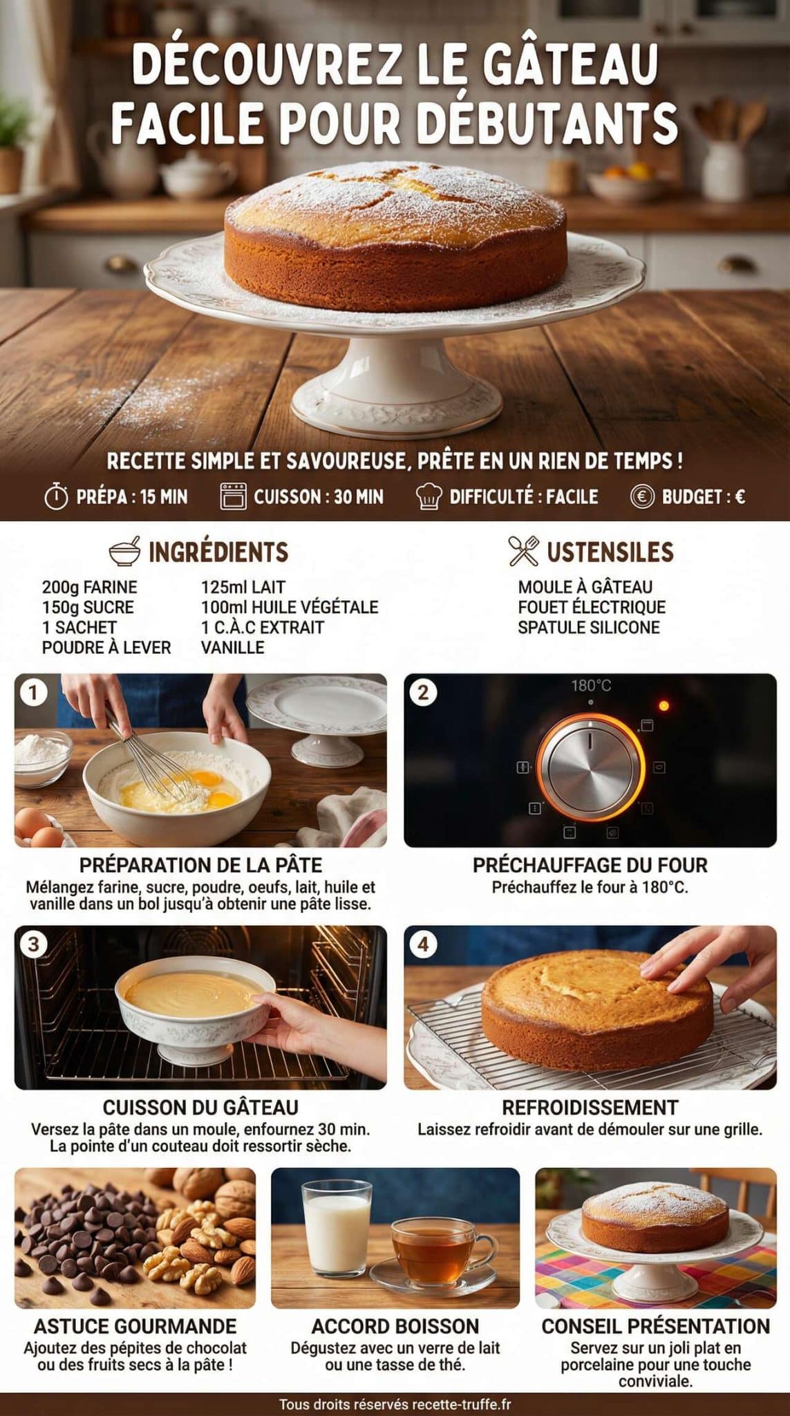 Fiche recette Découvrez le gâteau facile pour débutants Fiche recette Découvrez le gâteau facile pour débutants