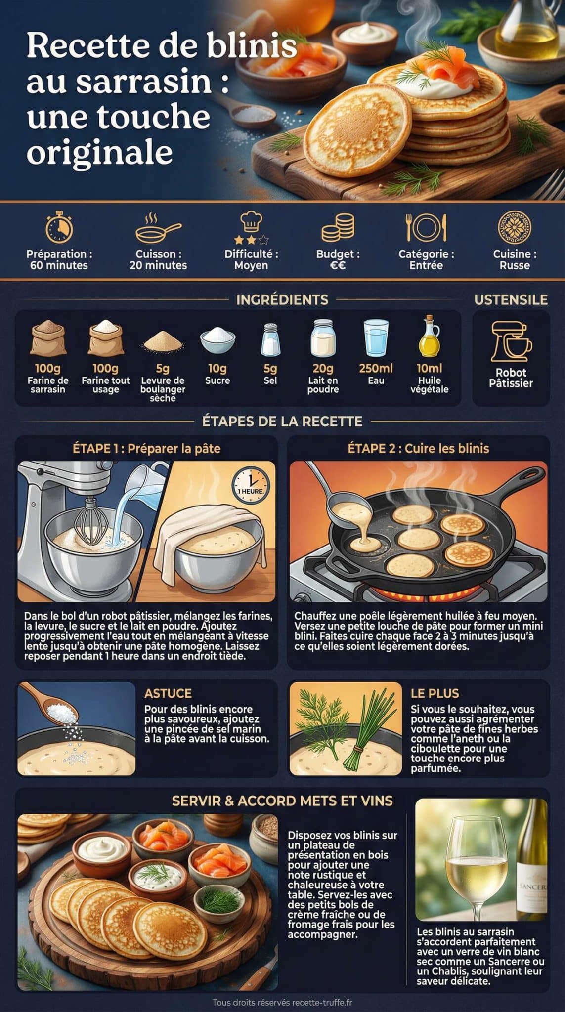 Fiche recette Recette de blinis au sarrasin : une touche originale