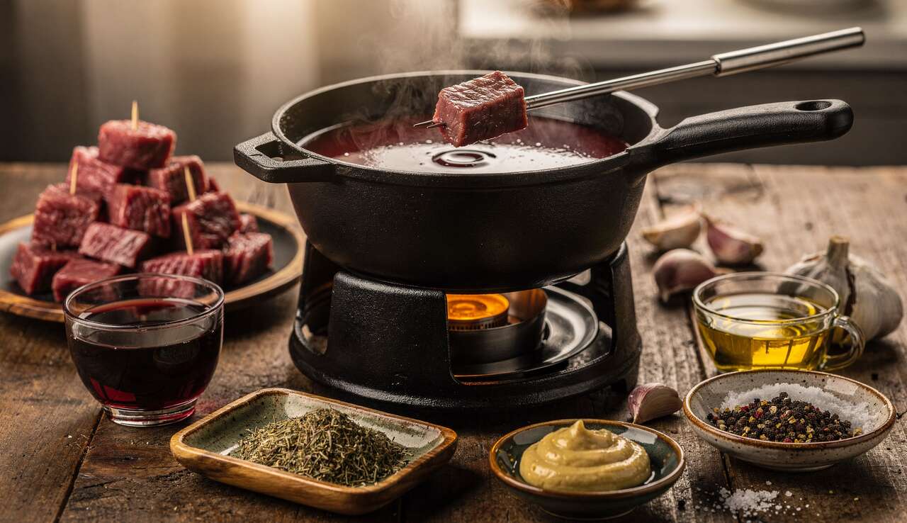 Recette de fondue vigneronne au vin rouge