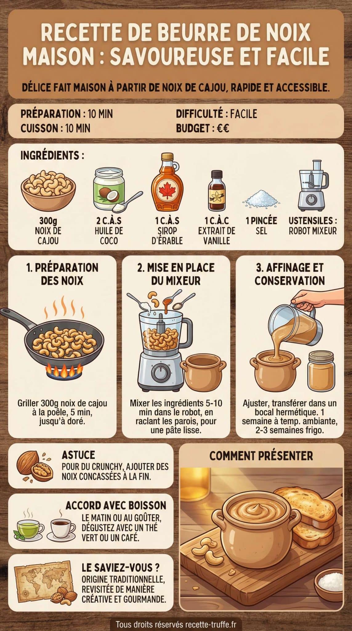 Fiche recette Recette de beurre de noix maison : savoureuse et facile Fiche recette Recette de beurre de noix maison : savoureuse et facile