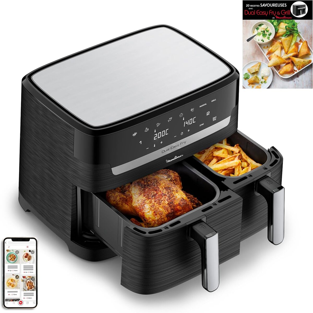 Test : friteuse à air Moulinex Dual Essential, capacité XXL 8, 3L
