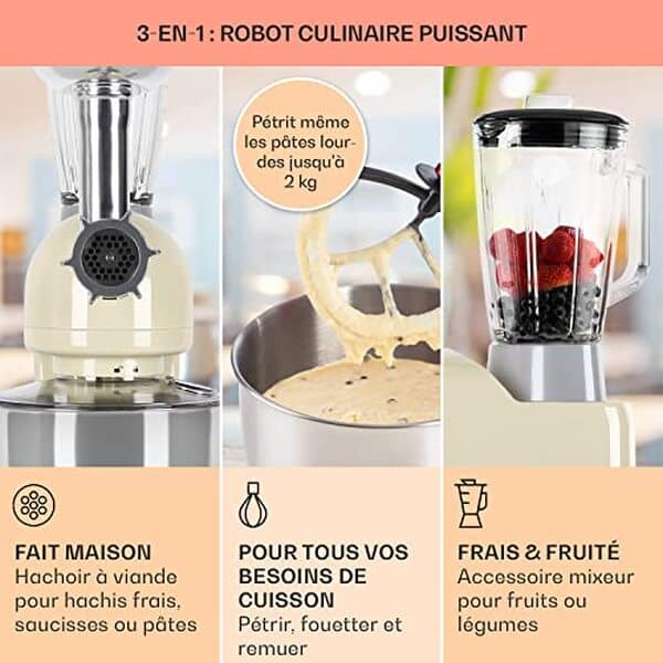Découvrez notre test complet du robot pâtissier Klarstein 1800W : polyvalence, puissance et praticité pour sublimer vos créations culinaires.