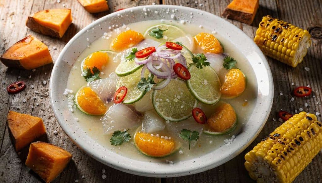 Ceviche péruvien de daurade aux agrumes