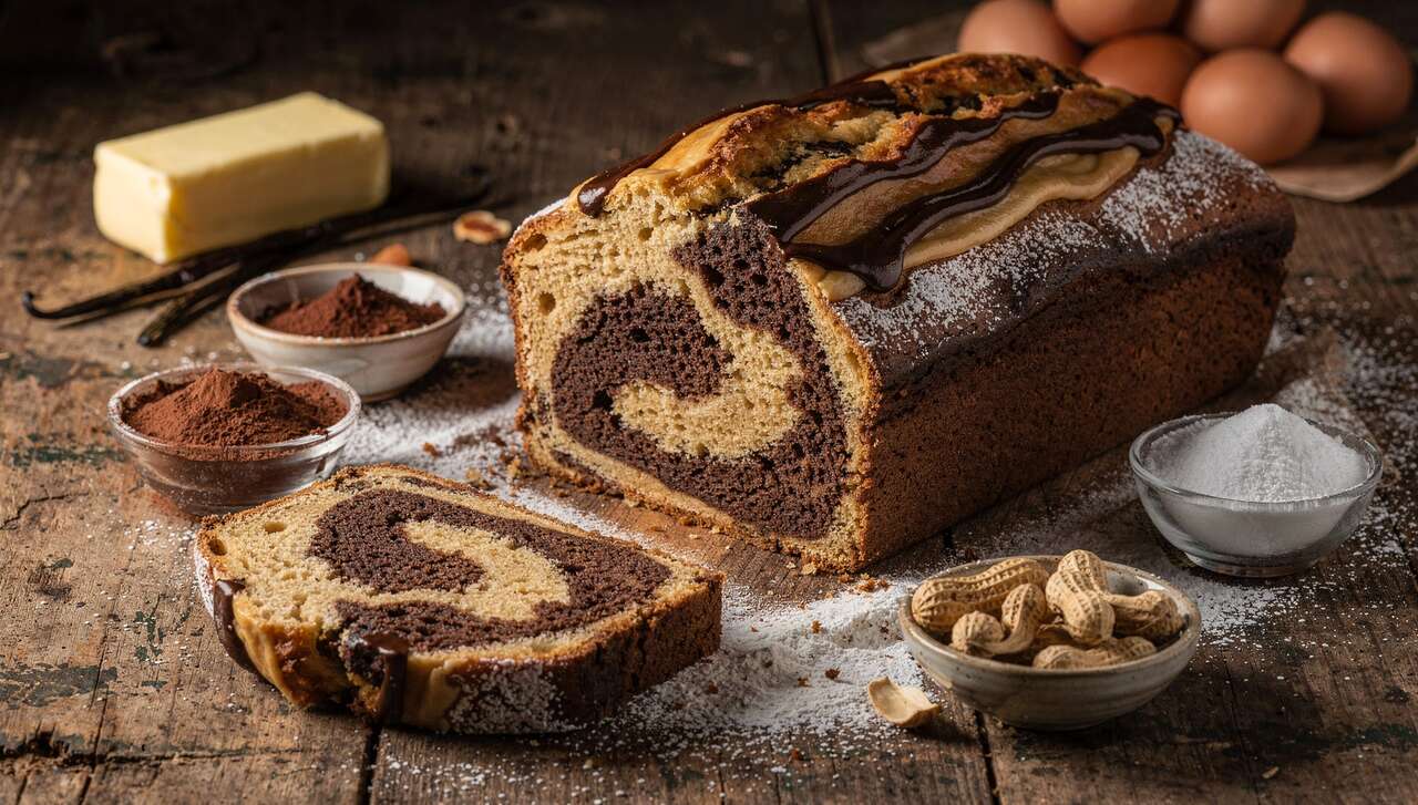 Cake marbré chocolat et cacahuète : la recette gourmande