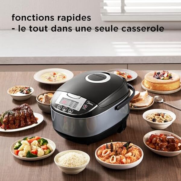 Découvrez notre test du multicuiseur Midea : 11 programmes, capacité de 5L, cuisson lente et fonctionnalités détaillées pour une cuisine simplifiée