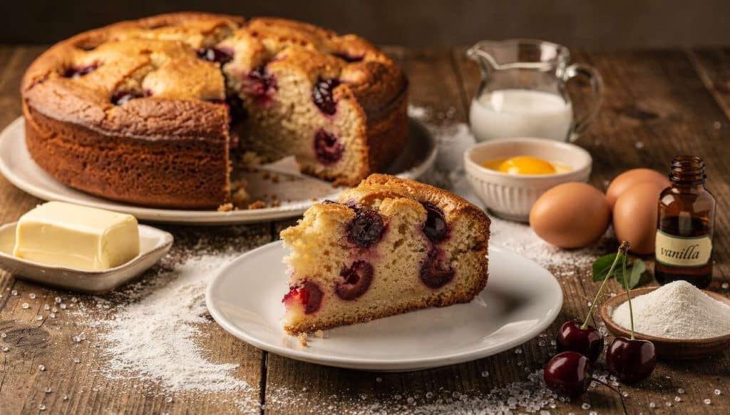 Gâteau aux cerises très moelleux : recette facile et délicieuse