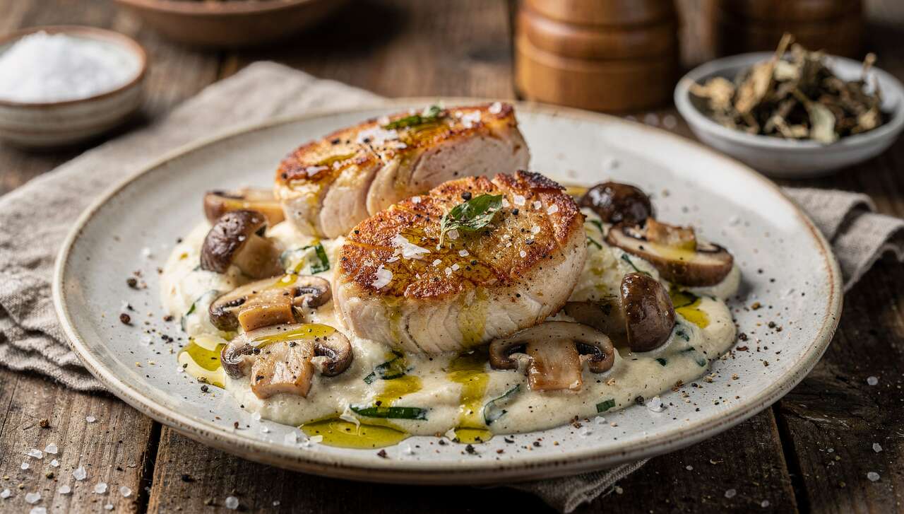 Escalope de dinde à la crème, champignons et ail des ours : la recette savoureuse