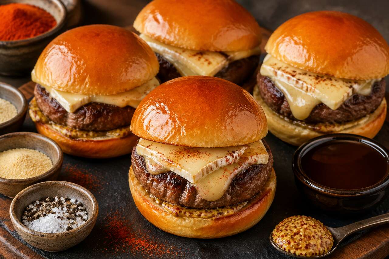 Mini burgers apéritifs au bœuf et camembert : recette gourmande et originale