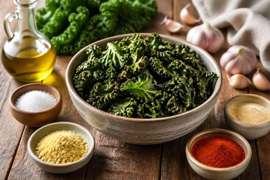 Recette de chips de chou kale croquantes