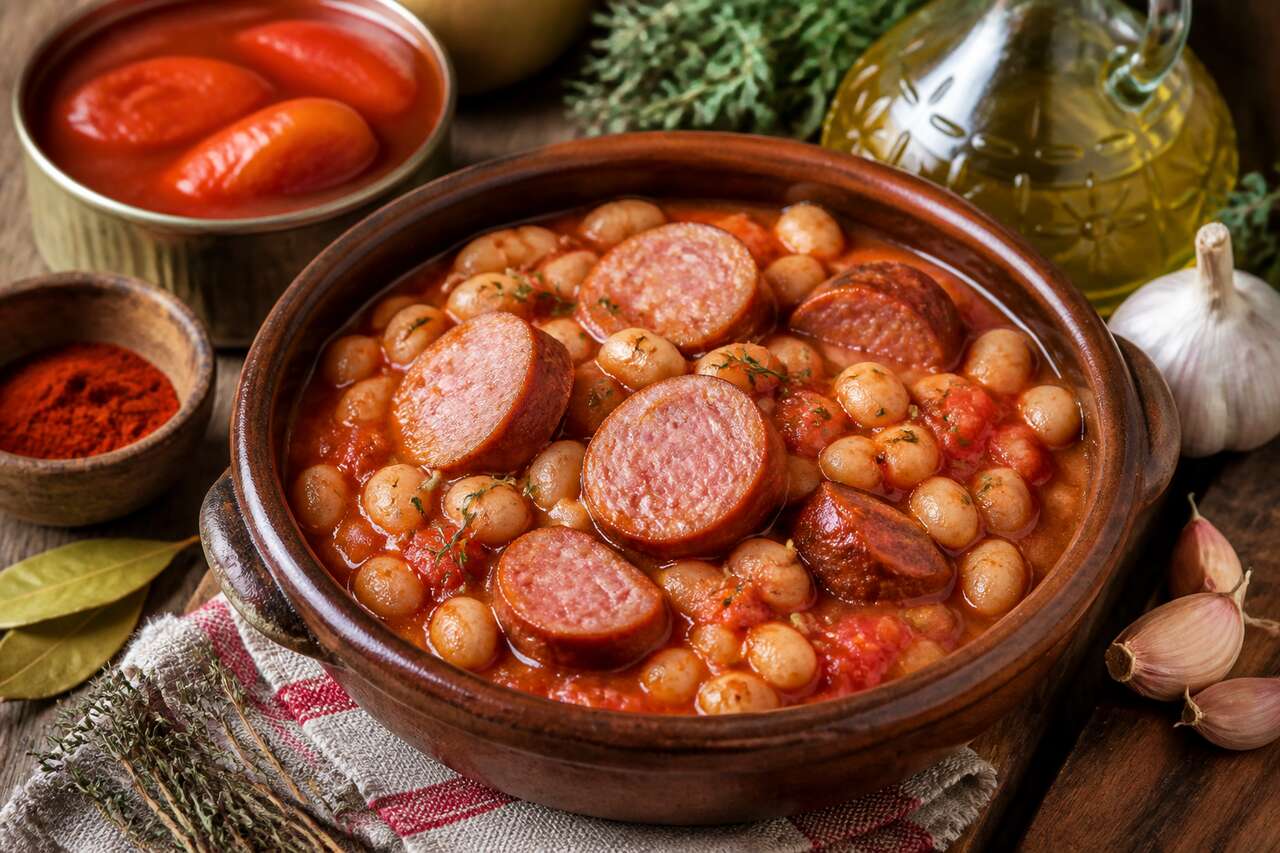 Potée de haricots blancs, sauce tomate et saucisse : recette savoureuse