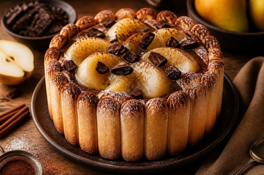 Charlotte poire et chocolat : recette gourmande facile