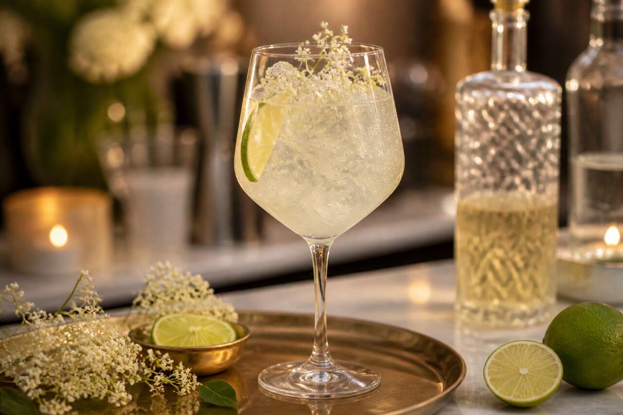 Cocktail au gin et pétillant à la fleur de sureau : recette originale et rafraîchissante