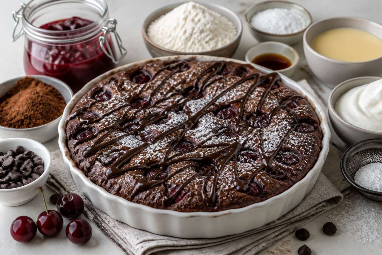 Clafoutis cerises et chocolat : délice gourmand