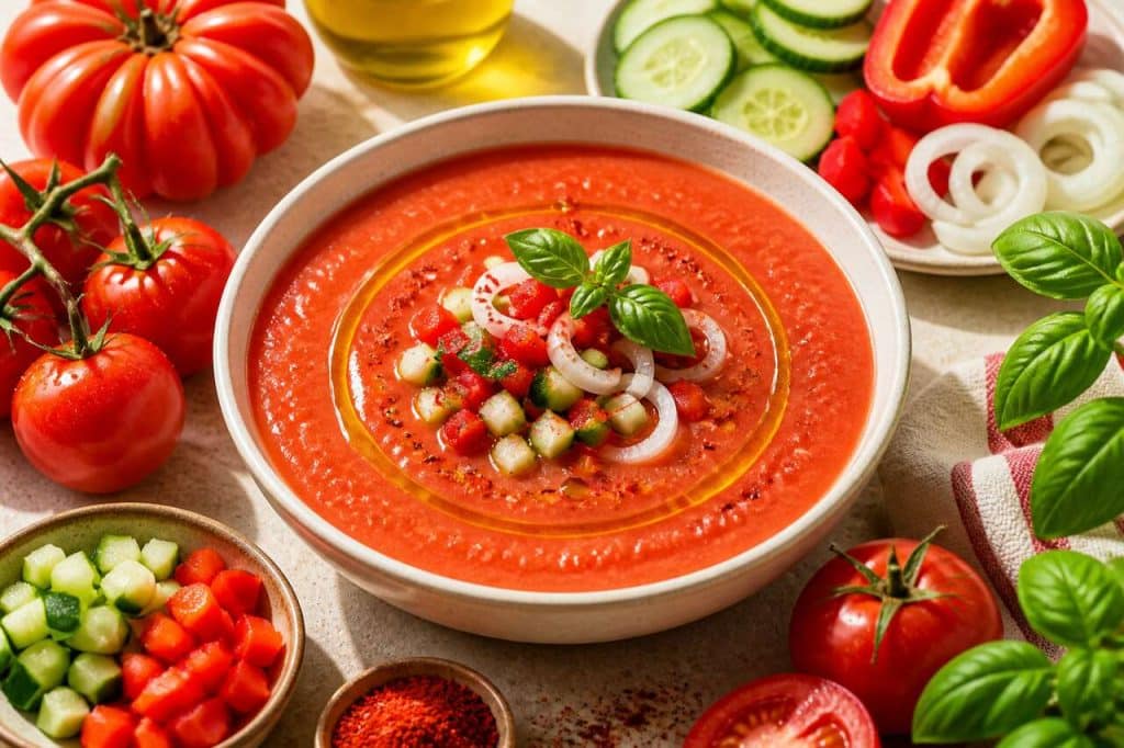 Recette gaspacho de tomate : fraîcheur estivale