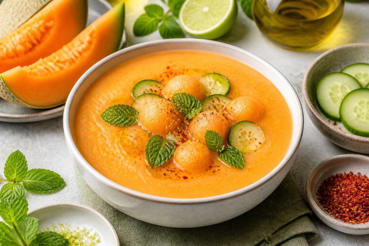 Gaspacho melon, concombre et menthe : une recette fraîche et estivale
