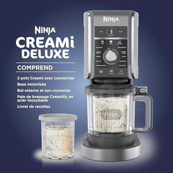 Découvrez notre test complet du Ninja CREAMi Deluxe NC502EU. Performances, recettes et avis sur cette machine à glaces et sorbets révolutionnaire. 