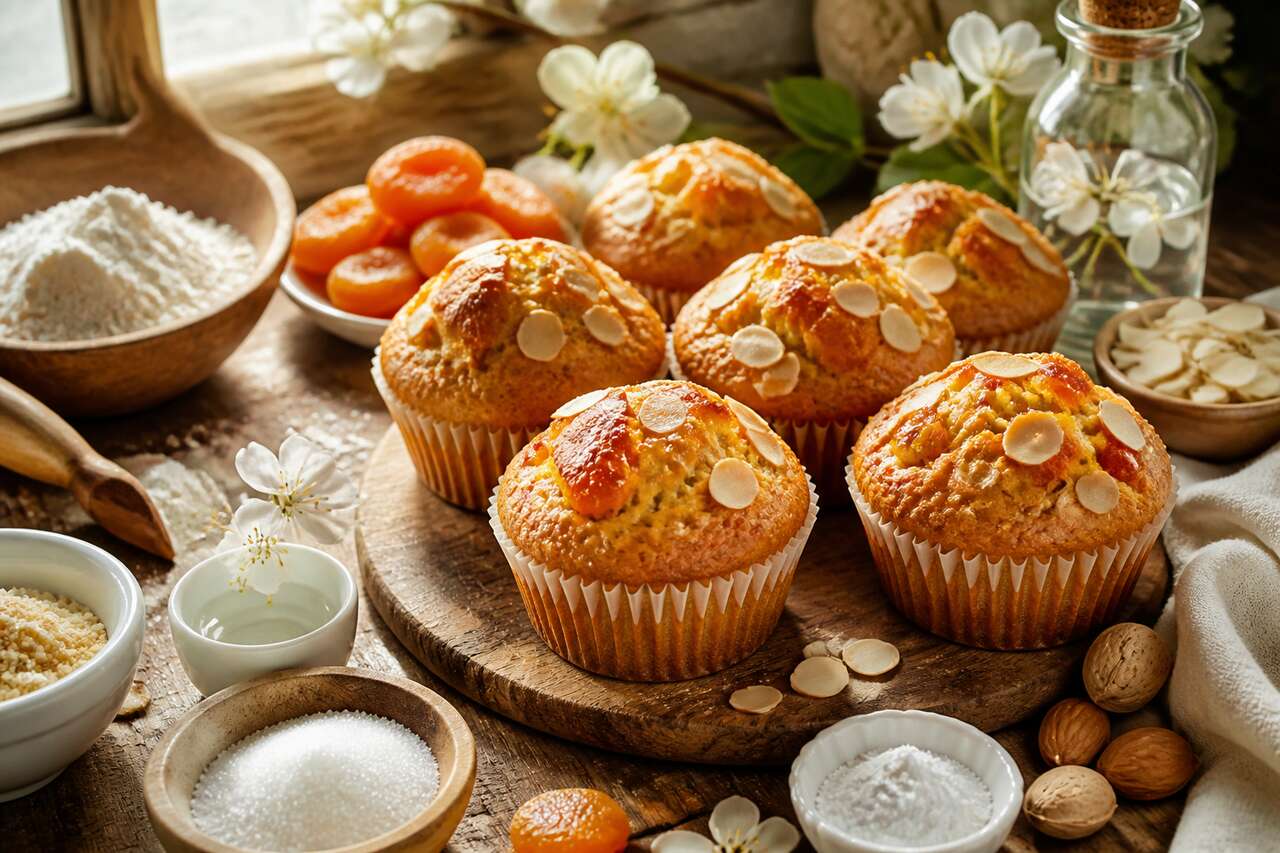 Muffins abricots amandes : recette gourmande
