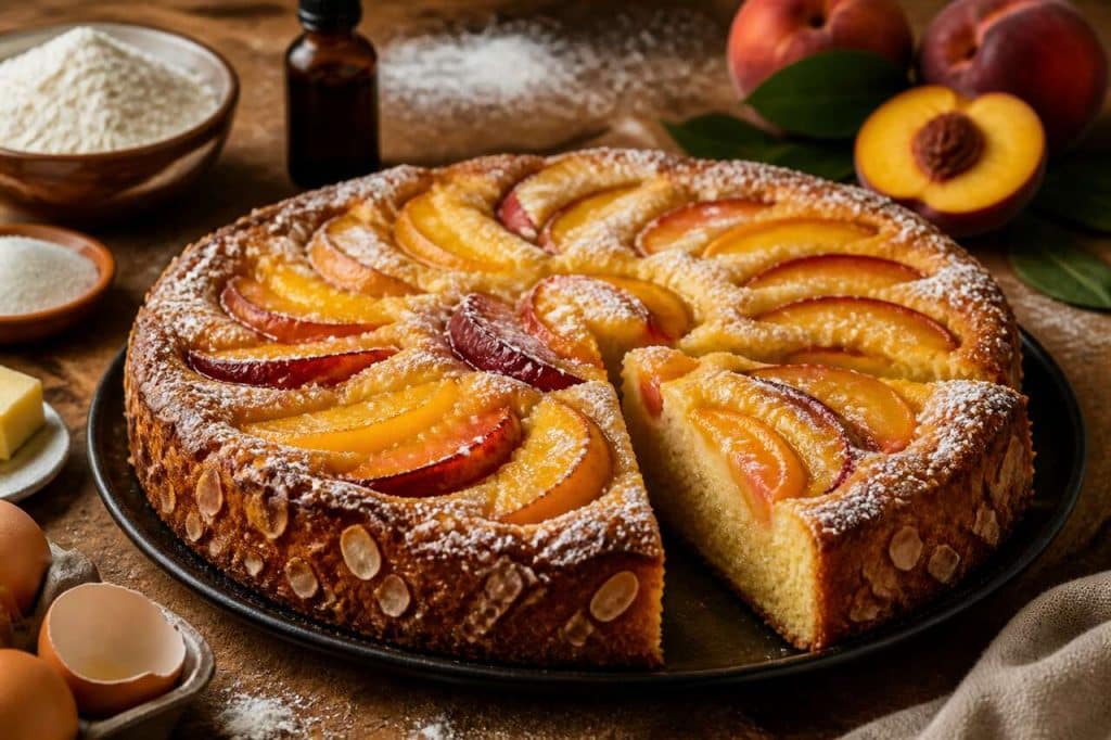 Gâteau moelleux aux pêches et nectarines : recette facile et savoureuse
