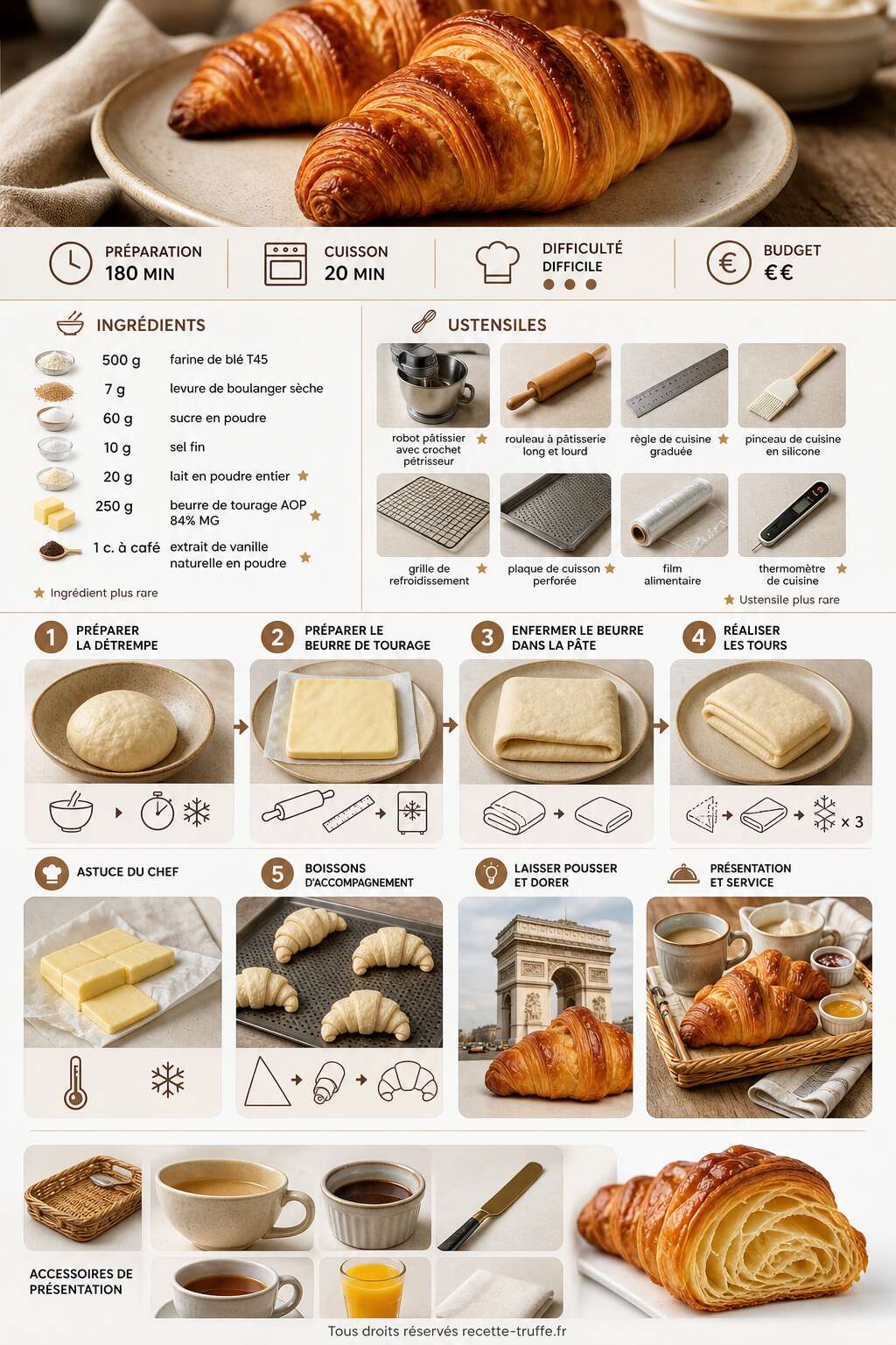 Fiche recette Recette de croissant maison : comment les réussir facilement ? Fiche recette Recette de croissant maison : comment les réussir facilement ?