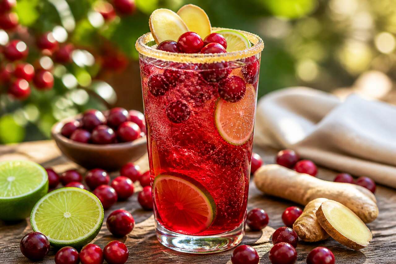Cocktail détox sans alcool : cranberries et citron vert