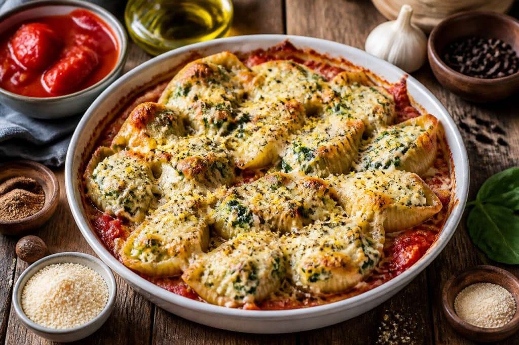 Recette : conchiglioni farcies ricotta et épinards