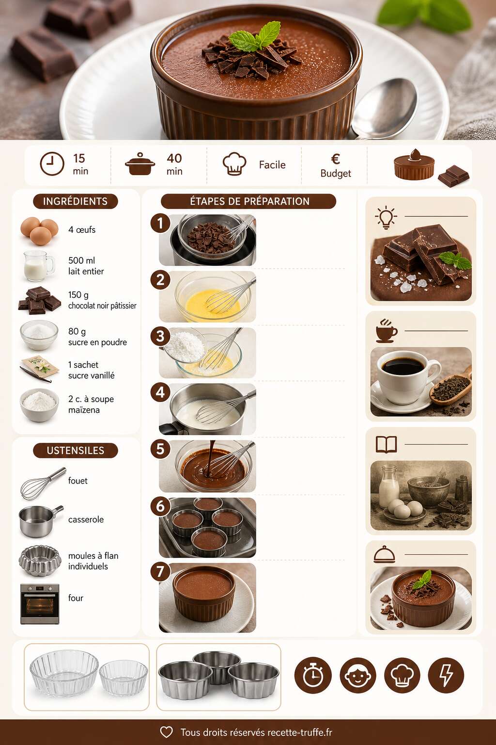 Fiche recette Flan aux &oelig;ufs au chocolat : recette gourmande et facile