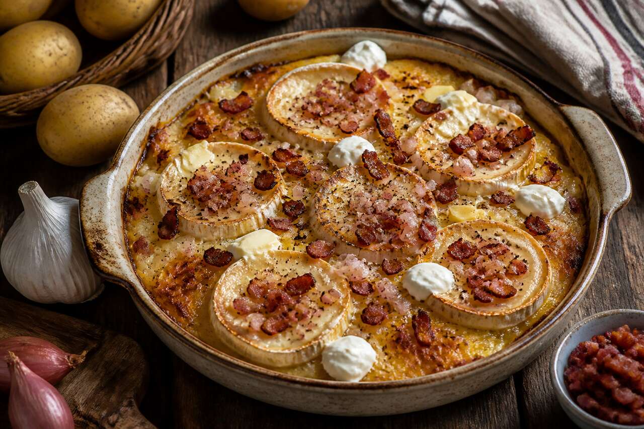 Cassolette de pommes de terre gratinée au Saint-Marcellin