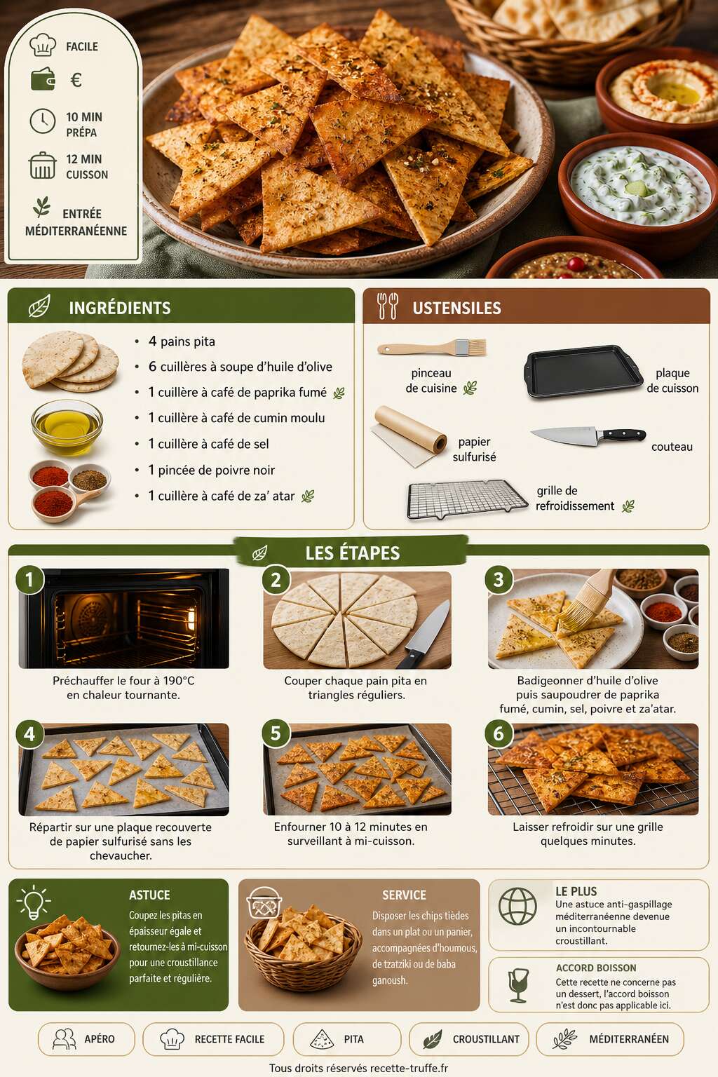 Fiche recette Chips de pita maison : recette croustillante Fiche recette Chips de pita maison : recette croustillante