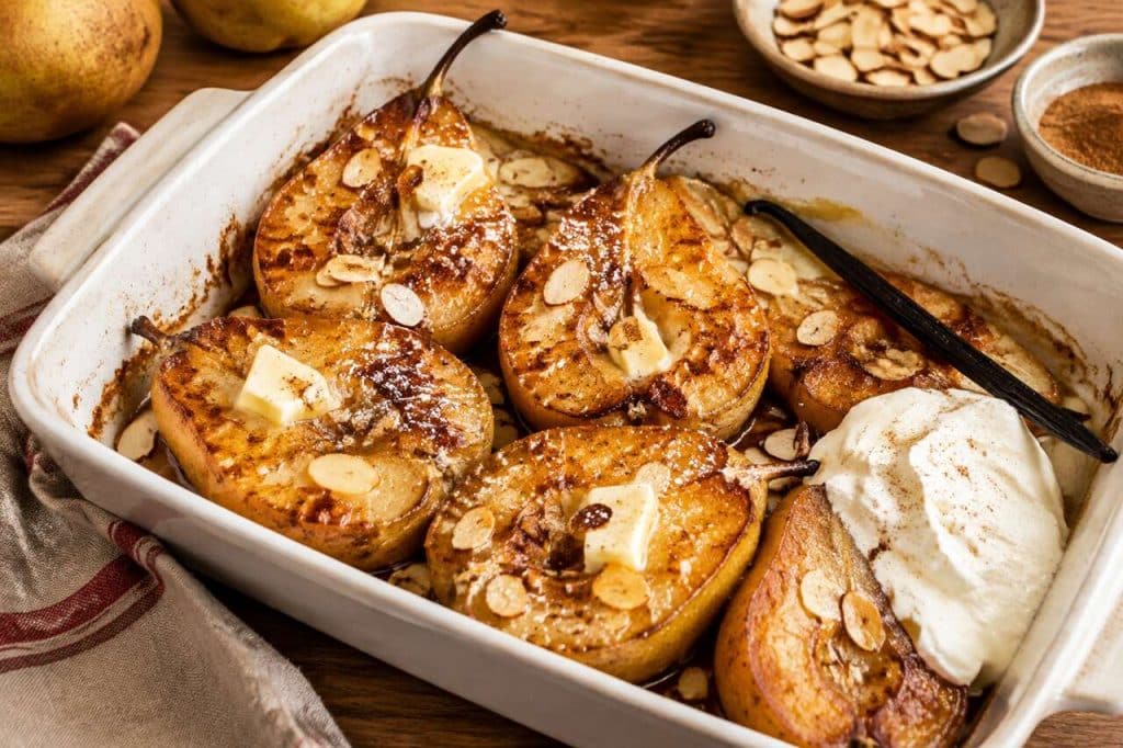 Poire caramélisée au four : recette facile et gourmande