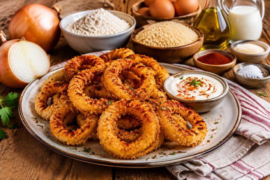 Recette d'onion rings au four : oignons croustillants et légers