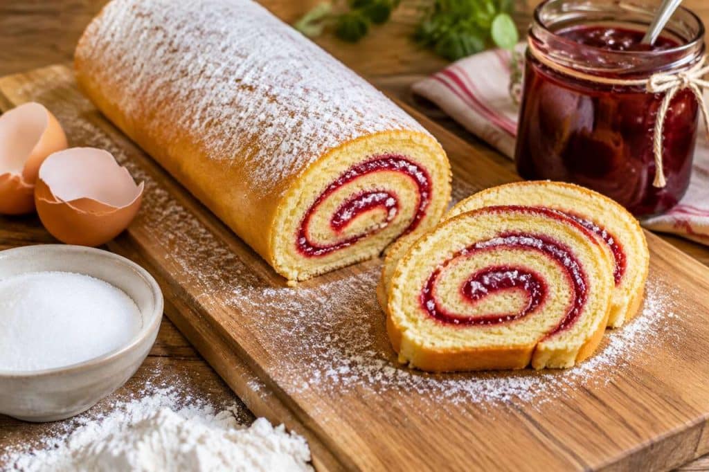 Gâteau roulé à la confiture : recette facile et rapide