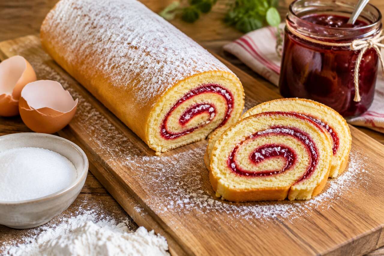 Gâteau roulé à la confiture : recette facile et rapide